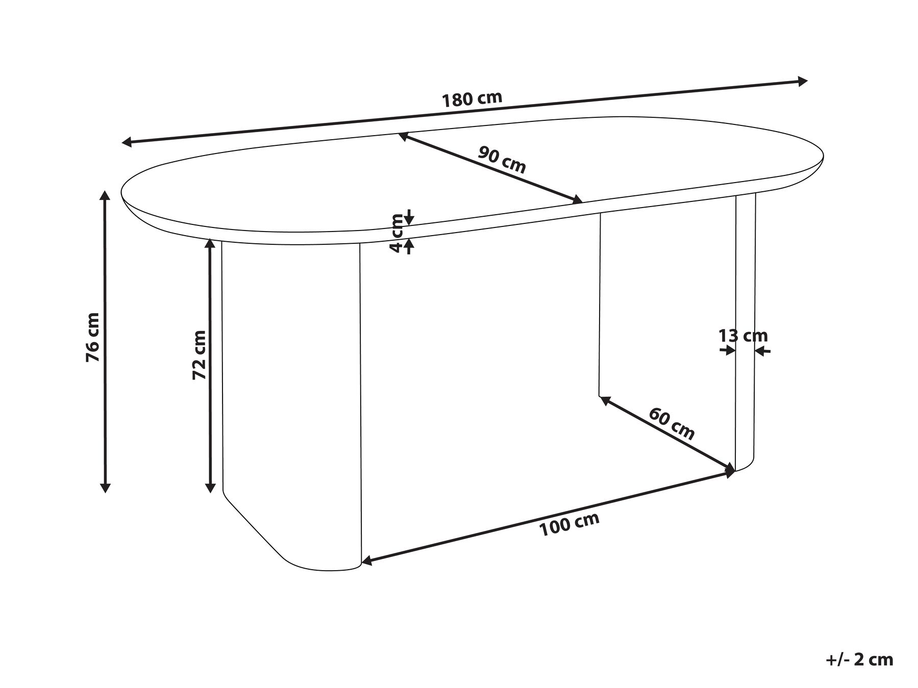Dining Table MOBERLY White 180 cm 90 cm_977546