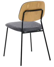 Set of 4 Dining Chairs RILEY Fabric Grey_1042201