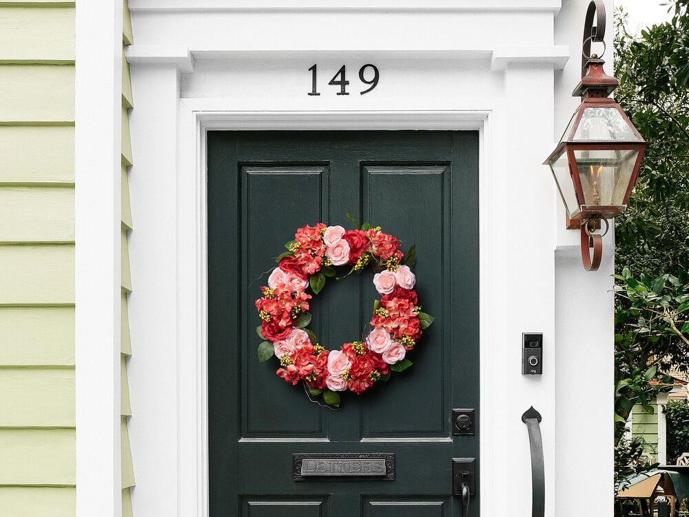 Decorative Wreath AGULO 50 cm Red