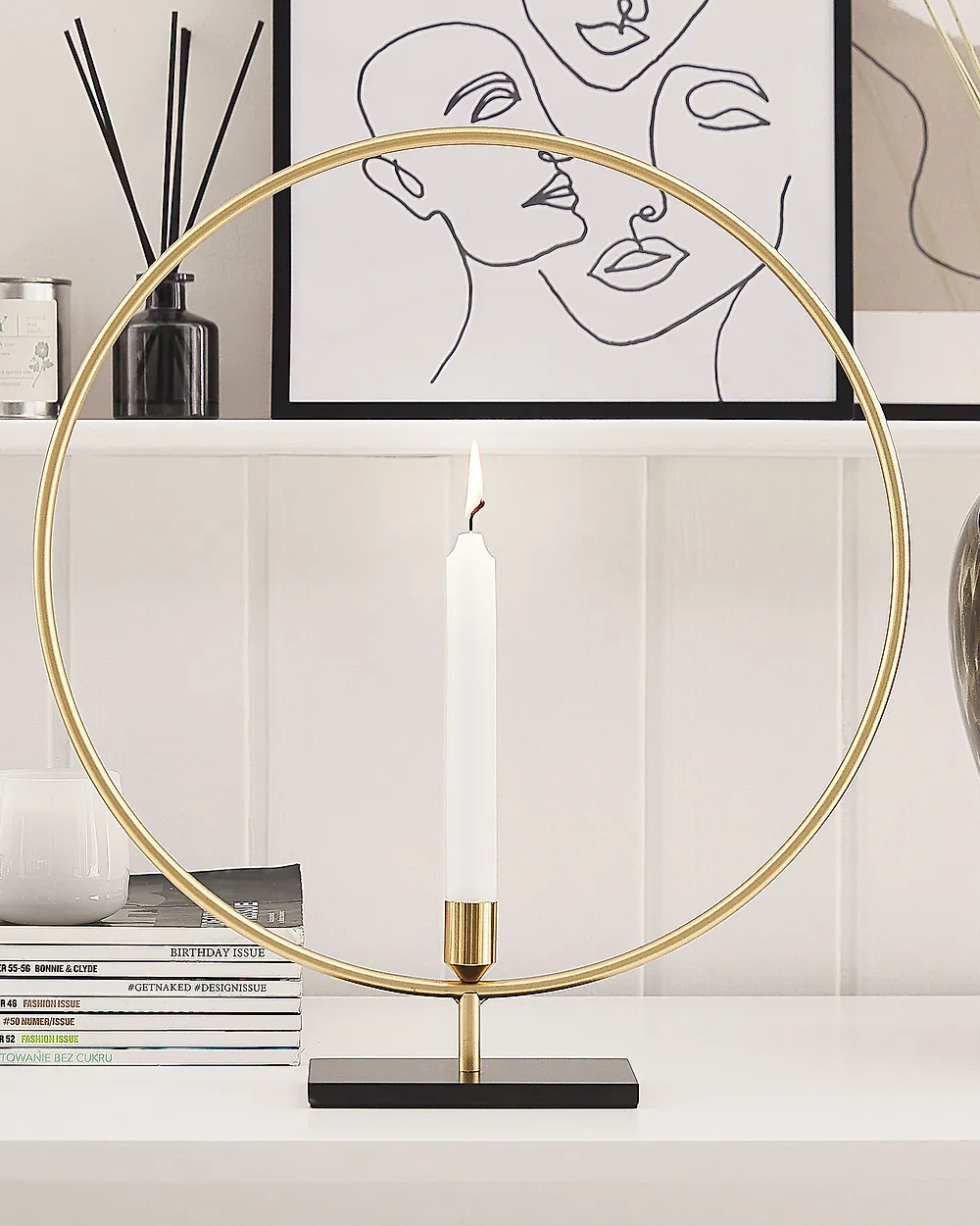 Candle Holder SERAM 45 cm Metal Gold_1177822