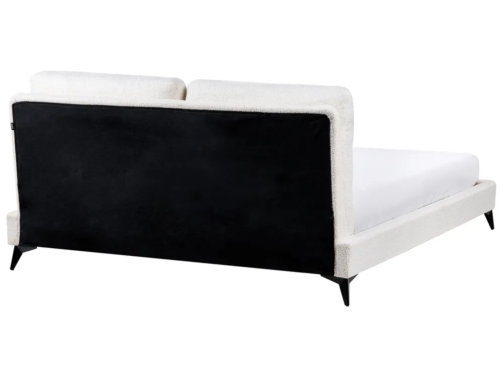 Bed Boucle MELLE 180 x 200 cm (EU Super King) Off-White_965677
