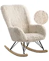 Fauteuil à bascule AKRA Fourrure synthétique Beige clair