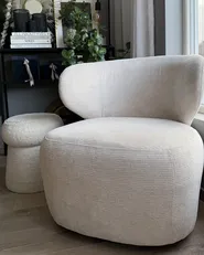 Swivel Armchair ALVDAL Fabric Beige_1039437