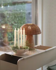 Table Lamp Mushroom ALERO Rattan Natural_1035835