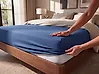 Fitted Sheet JANBU 200 x 200 cm Cotton Navy Blue