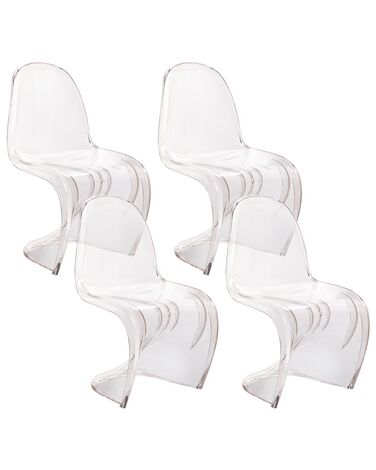 Set of 4 Dining Chairs Transparent VASIA