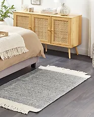 Rug TATLISU Grey 80 x 150 cm Wool_1179632
