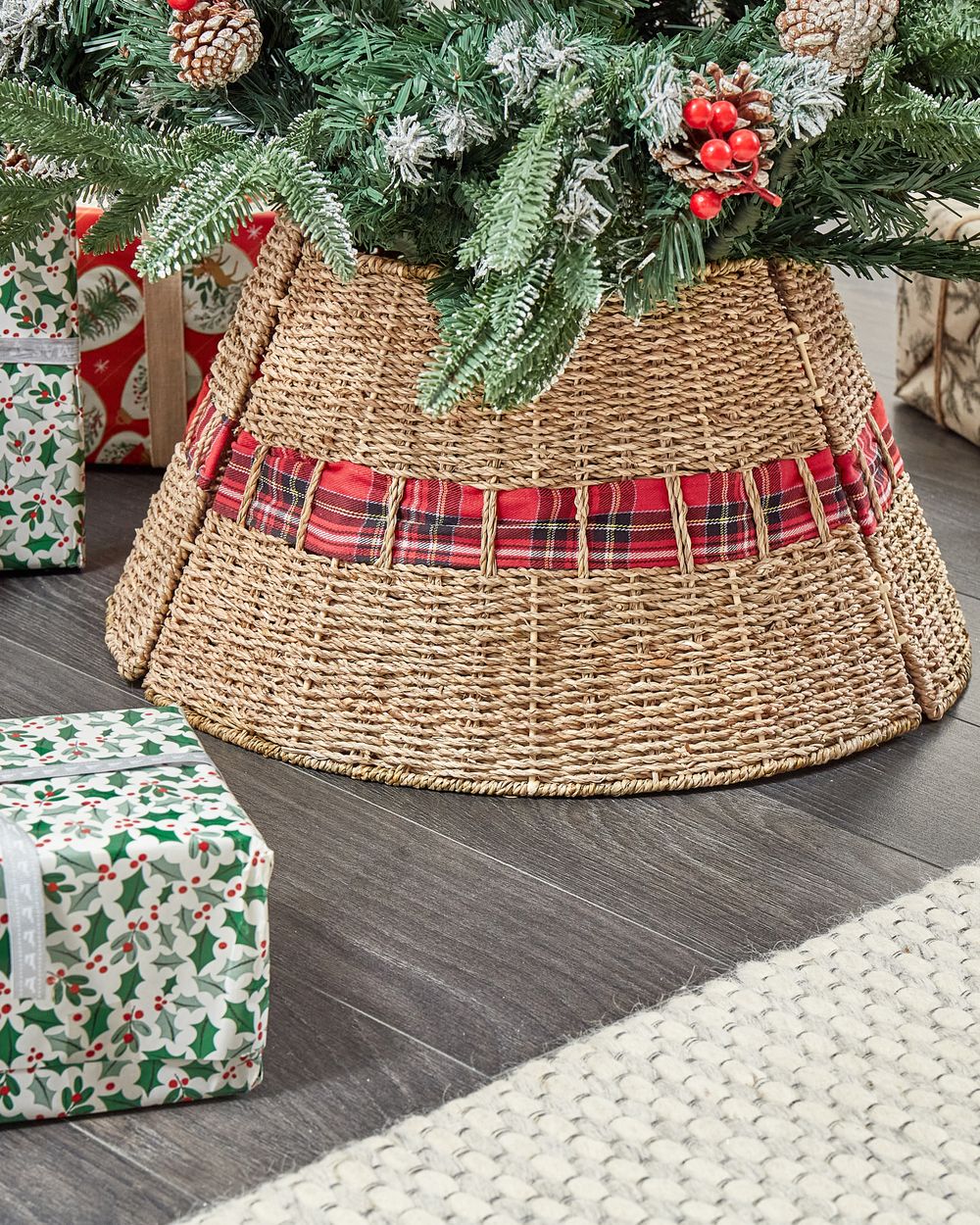 Jupe de sapin de Noël MARCHE 50 cm Herbier marin Naturel