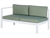 Lounge Set 3-teilig Aluminium weiß 5-Sitzer Auflagen grün MESSINA_929581