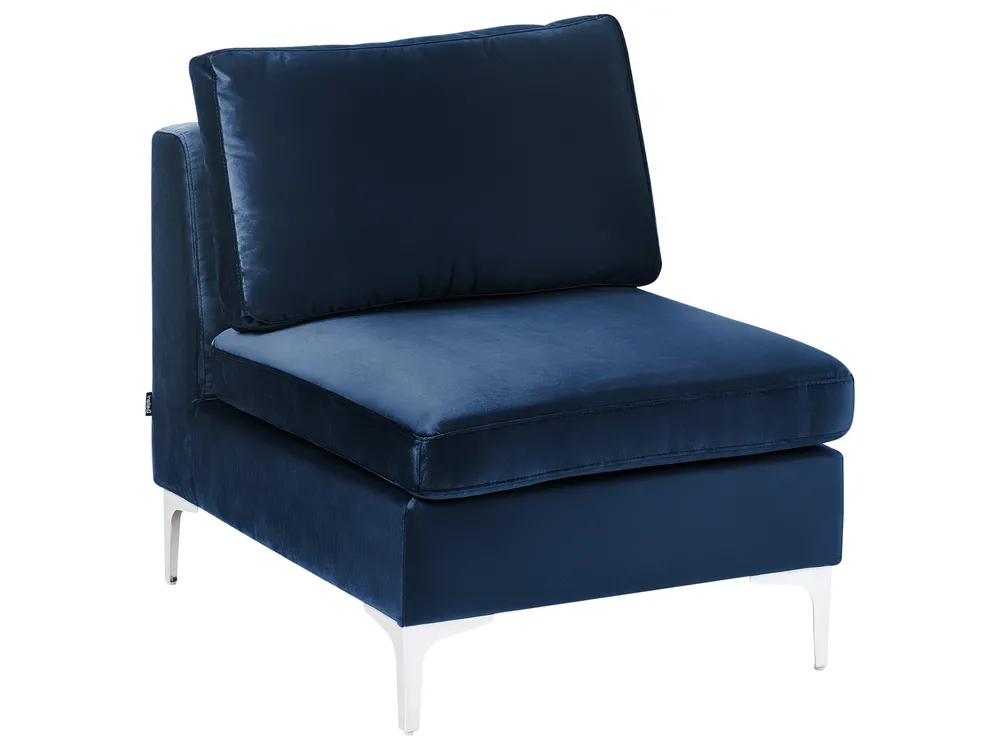 Modular U-Shape Sofa 6 Seater EVJA Velvet Navy Blue_859735