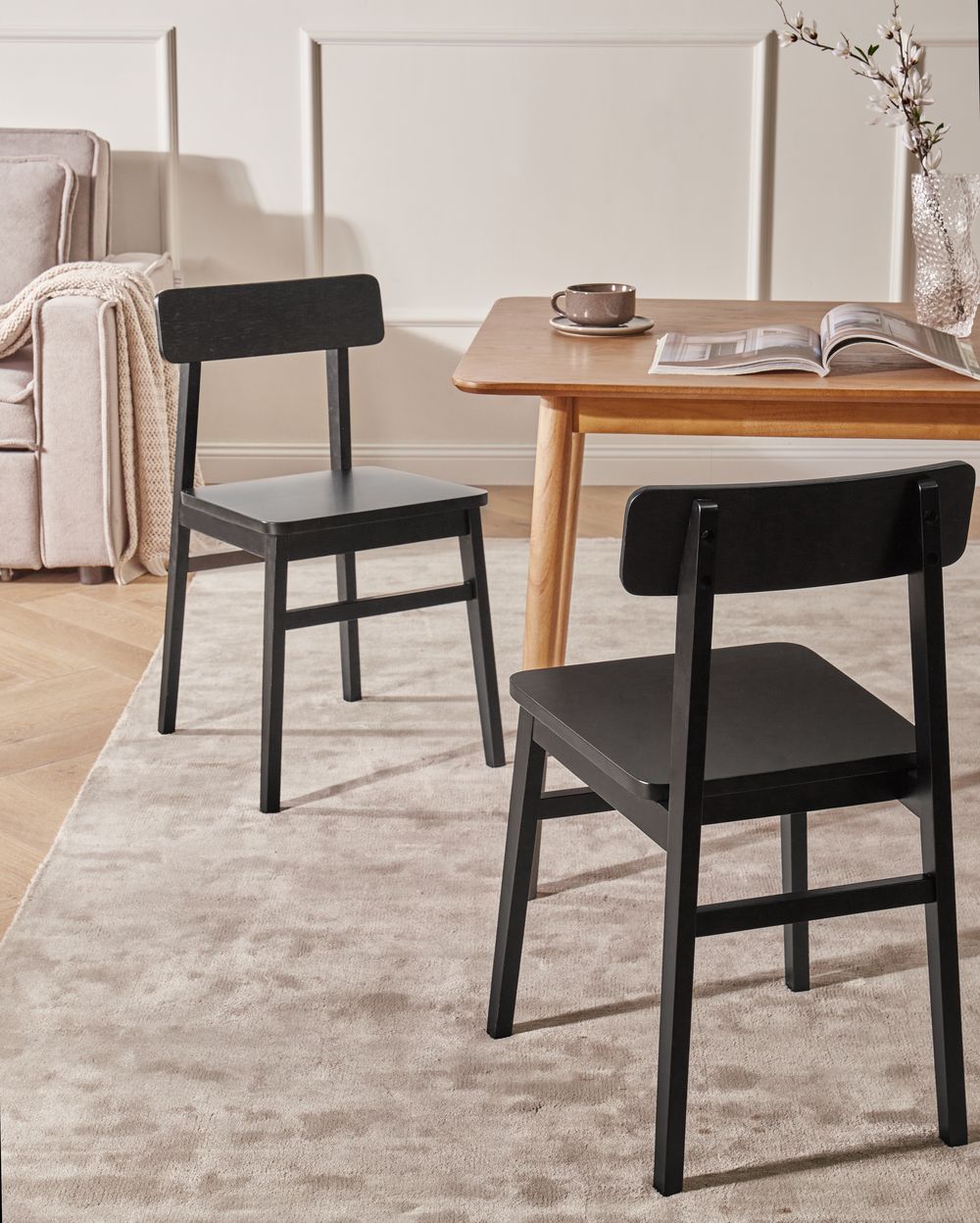 Set di 2 sedie da pranzo GORRE Legno Nero