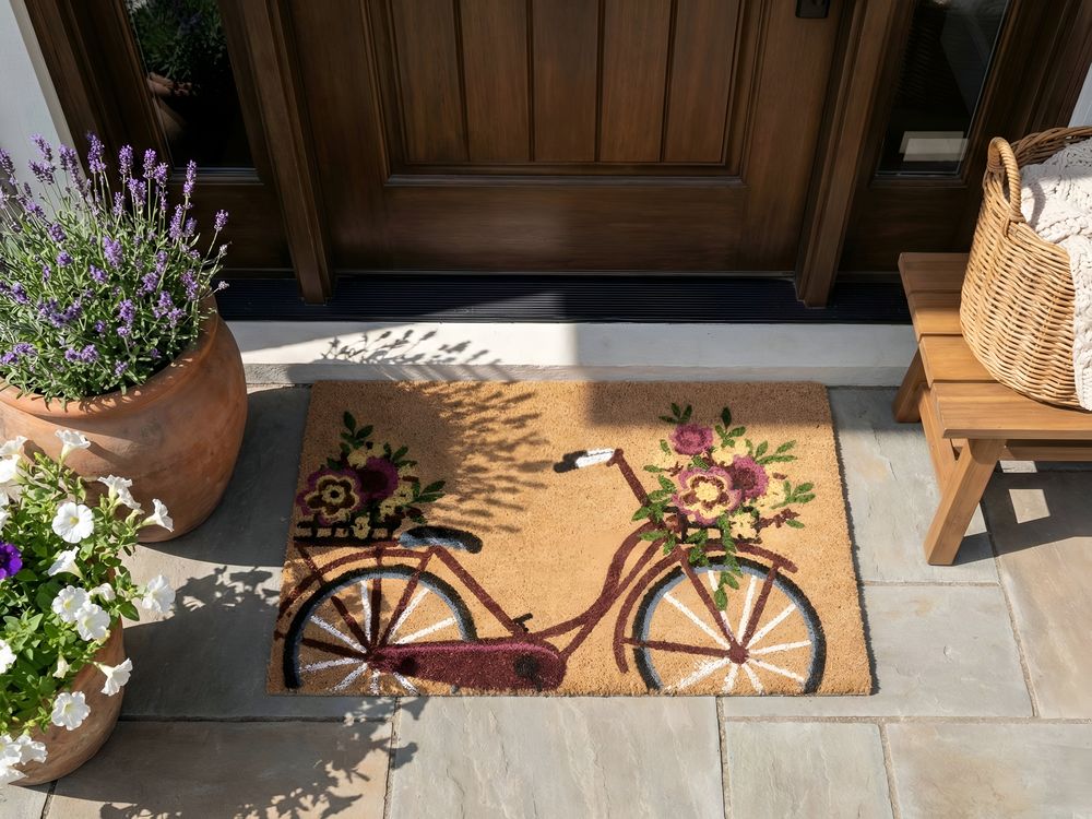 Wycieraczka AVAK Naturalny 50 x 80 cm Rower Włókno kokosowe