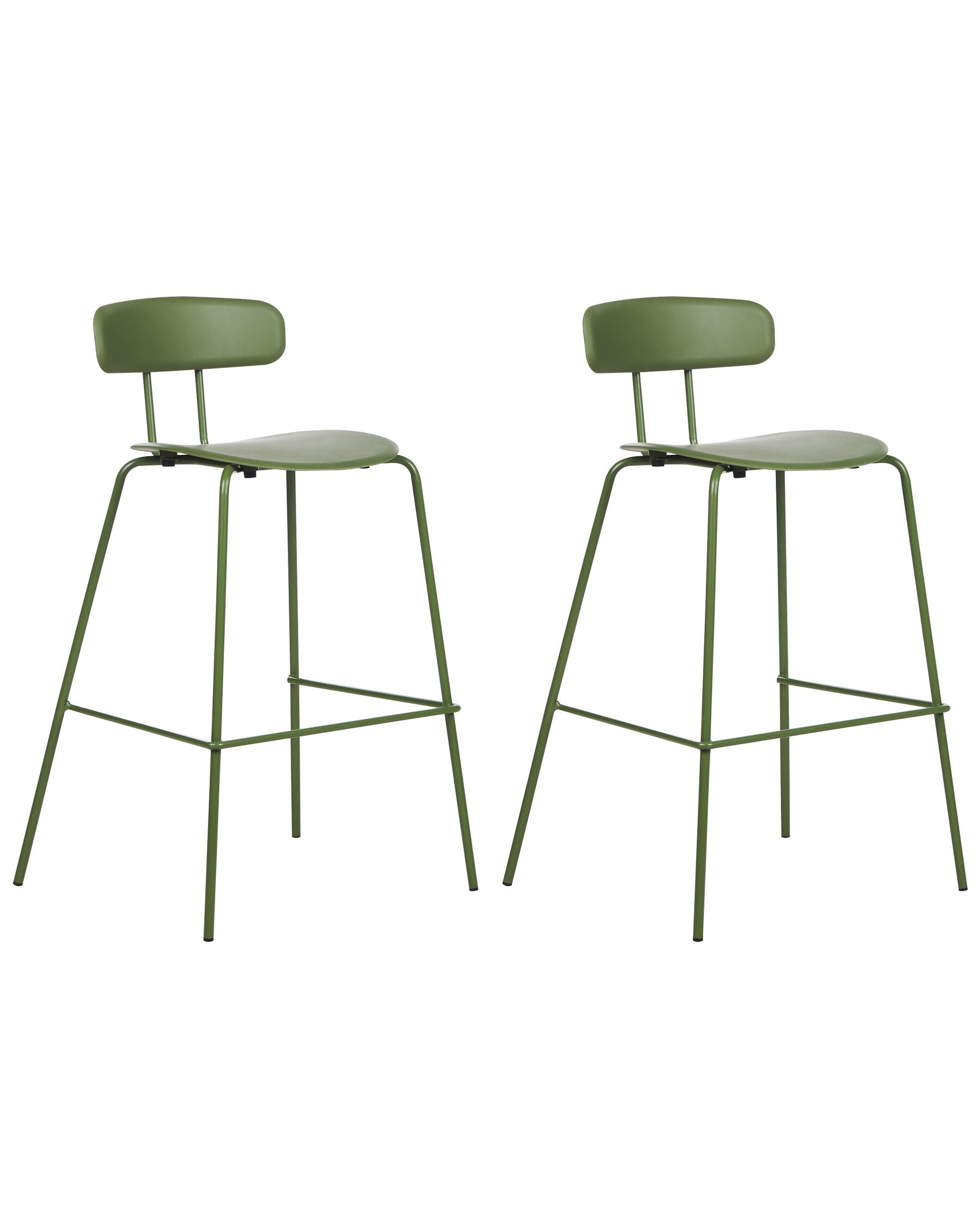 Zestaw 2 krzeseł barowych zielony SIBLEY_902801