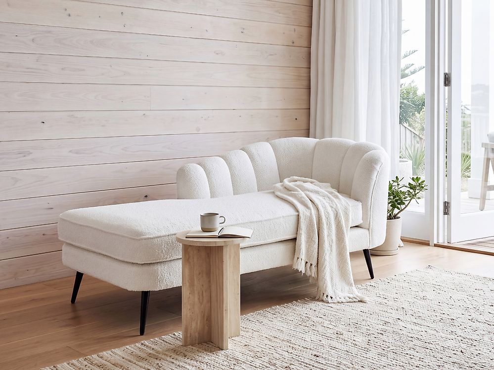 Right-Hand Chaise Longue ALLIER Boucle Off-White