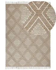 Tappeto KACEM Beige 160 x 230 cm Cotone_831143
