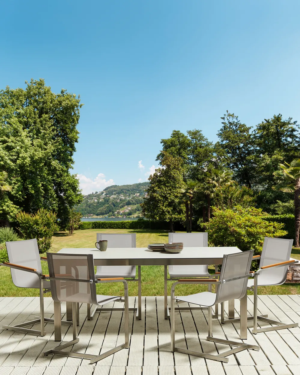 Set di sedie da giardino COSOLETO Acciaio inox Beige