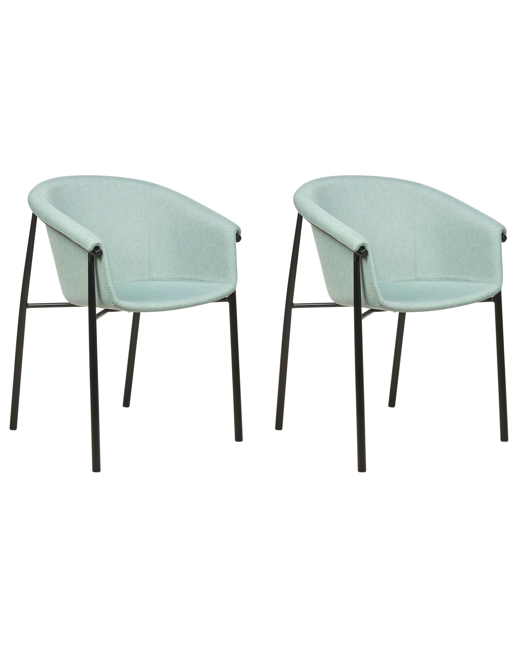 Lot de 2 chaises de salle à manger en tissu vert menthe AMES_883792