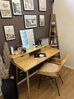 2 Drawer Home Office Desk with Shelf 120 x 60 cm Light Wood LENORA_832691