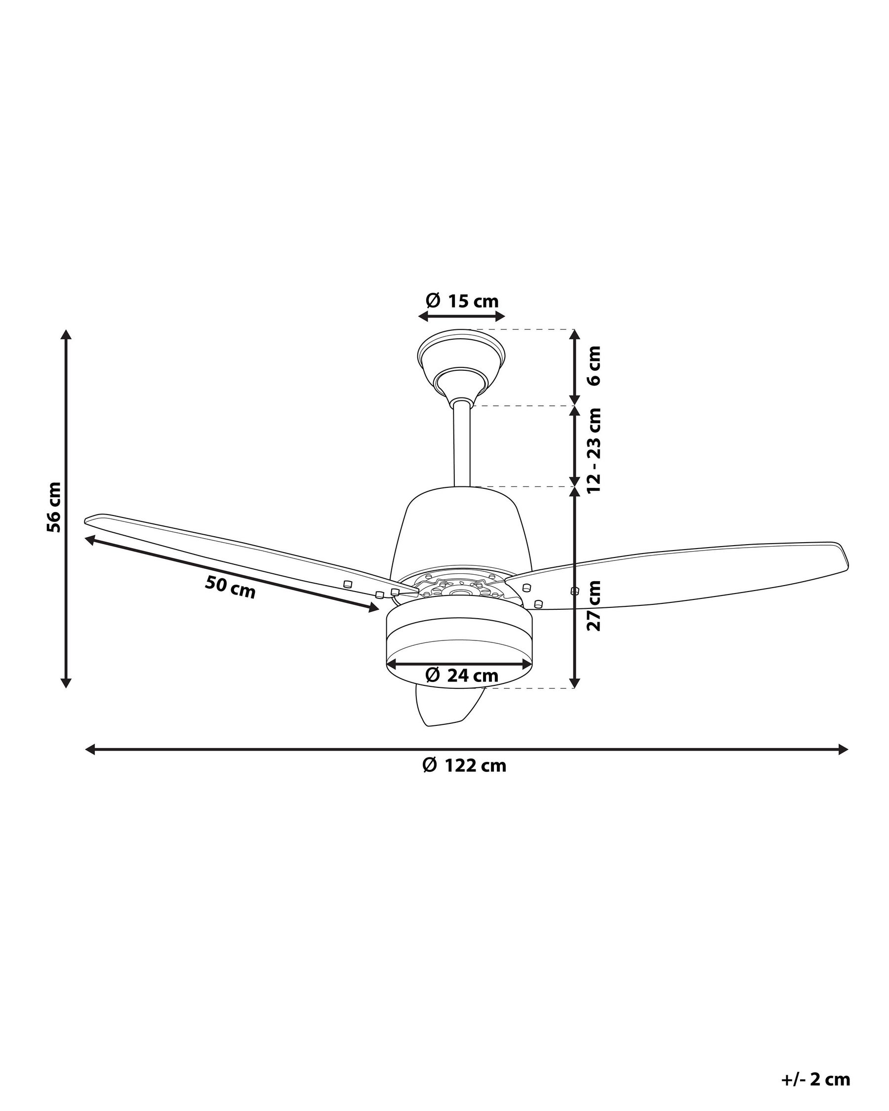 Ventilatore a soffitto con luce MLAVA con telecomando LED Marrone_782412