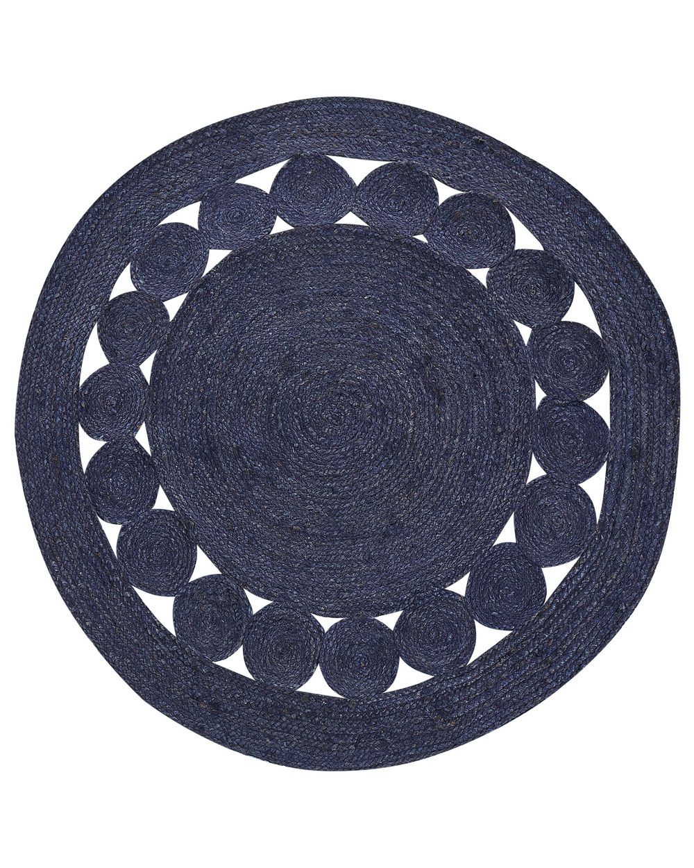 Tapis KOYUNLU Bleu foncé ø 120 cm Jute