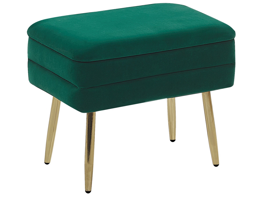 Green velvet storage bench discount