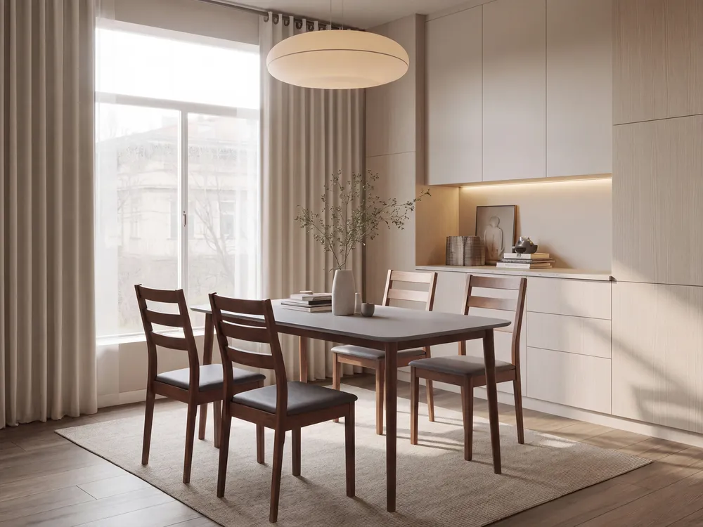 Table de repas MODESTO Gris 120 cm 80 cm Bois_1149662