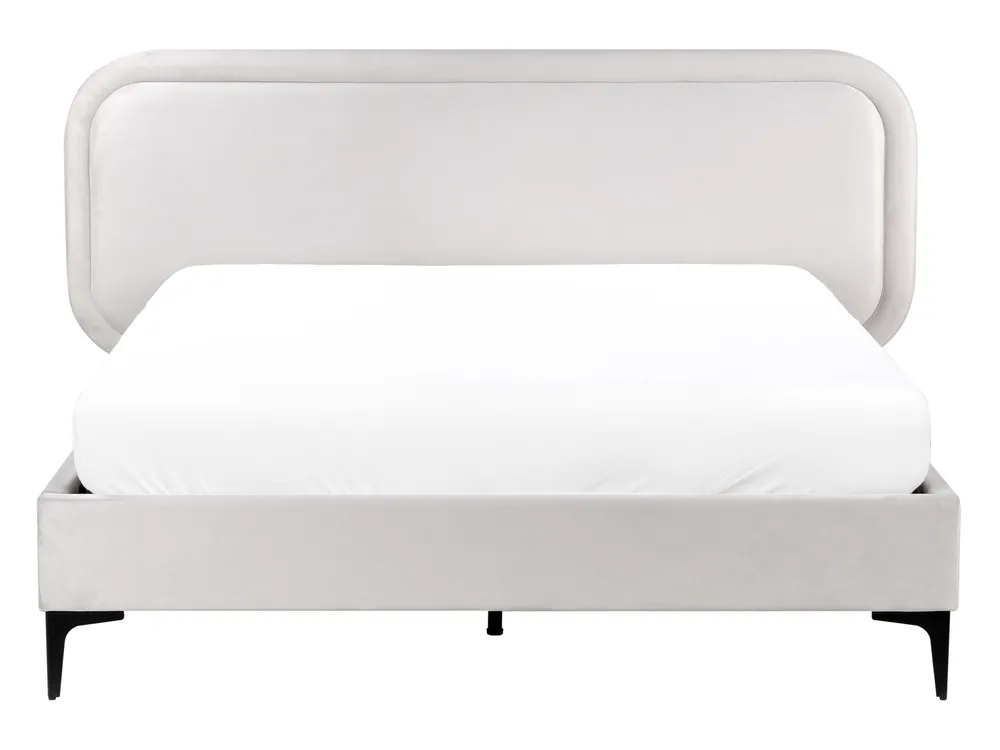 Cama Veludo SUZETTE 140 x 200 cm Cinzento claro_989469