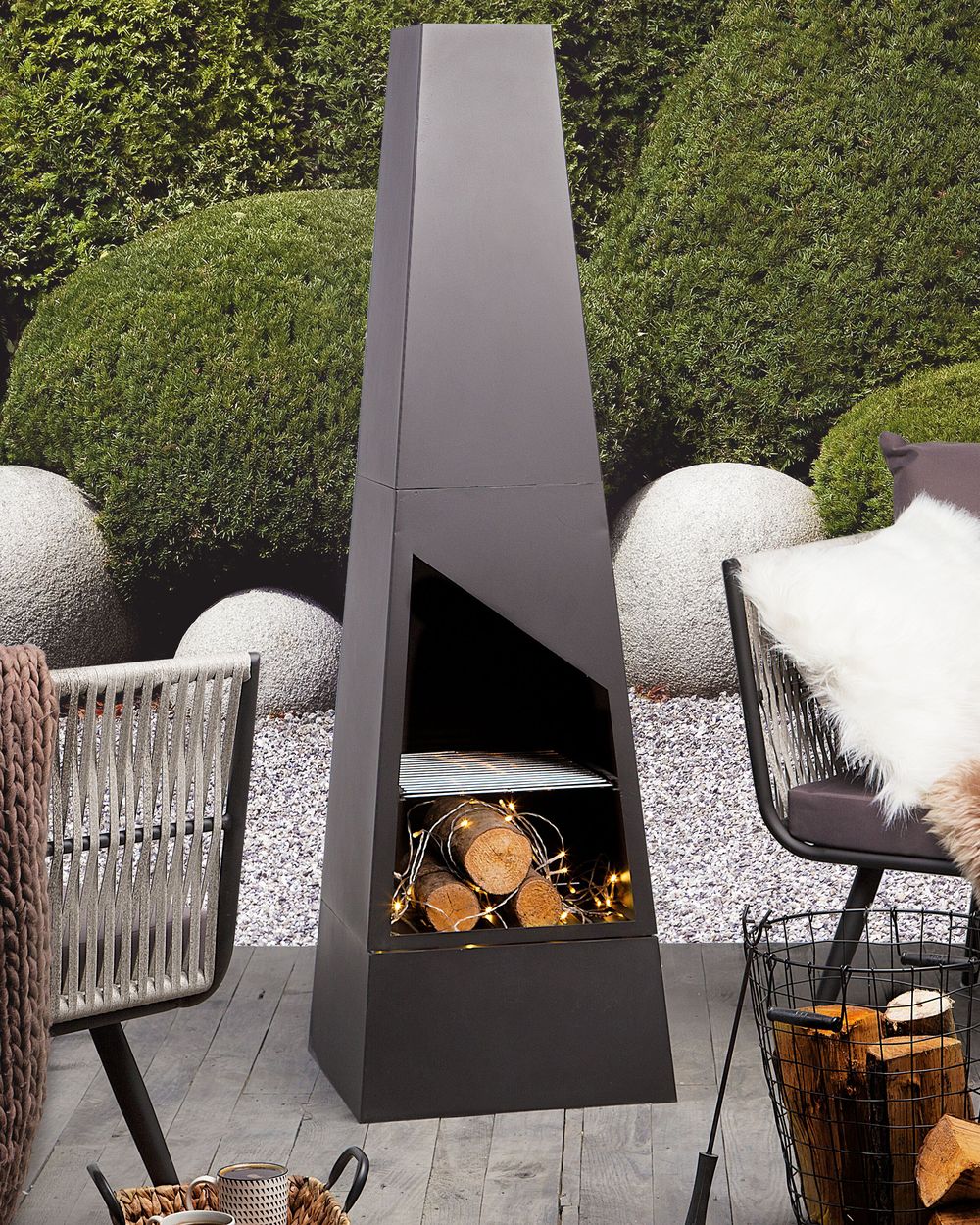 Grill Fire Pit YATE Metal Black