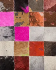 Tappeto ENNE Multicolore 200 x 200 cm Pelle naturale_746182