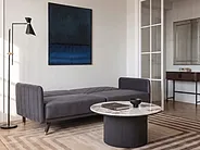 Sofa rozkładana dla 3 osób SENJA Welur Szary_1151234