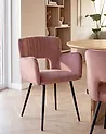 Set of 2 Dining Chairs SANILAC Velvet Pastel Pink