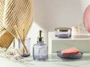 4-Piece Bathroom Accessories Set TELMA Glass Violet_825203