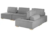 Modular Corner Sofa 4 Seater TIBRO Fabric Grey Right Hand_825610