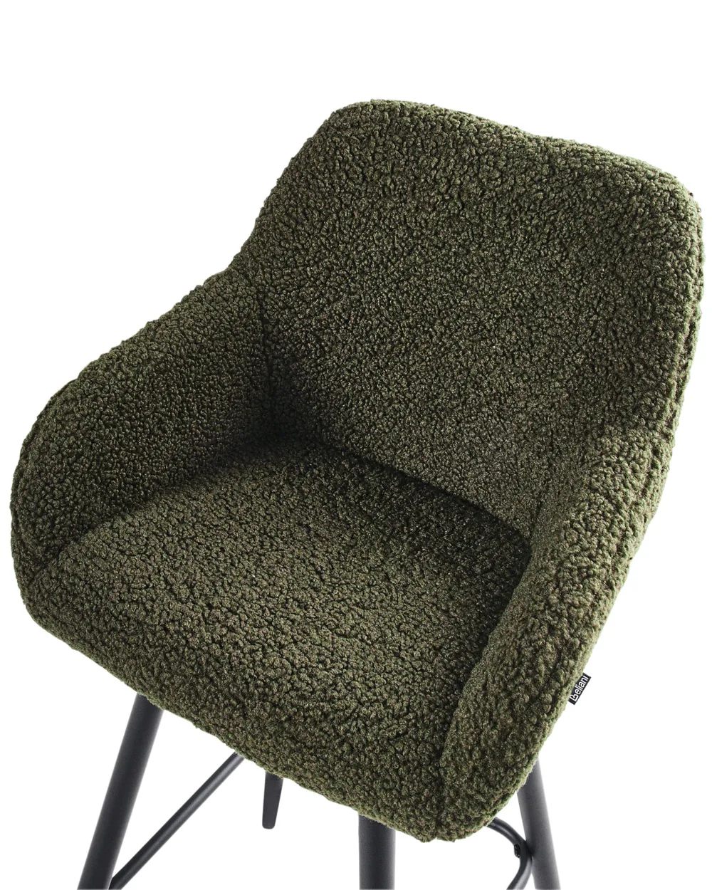 Set of 2 Bar Chairs CASMALIA Boucle Dark Green_956969