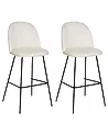 Set of 2 Bar Chairs ARCOLA Velvet Off-White