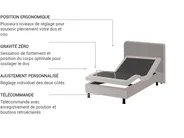 Lit réglable Tissu DUKE 90 x 200 cm Beige_763695