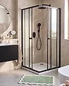 Shower Enclosure HUAPI 900 x 900 x 1900 mm Black