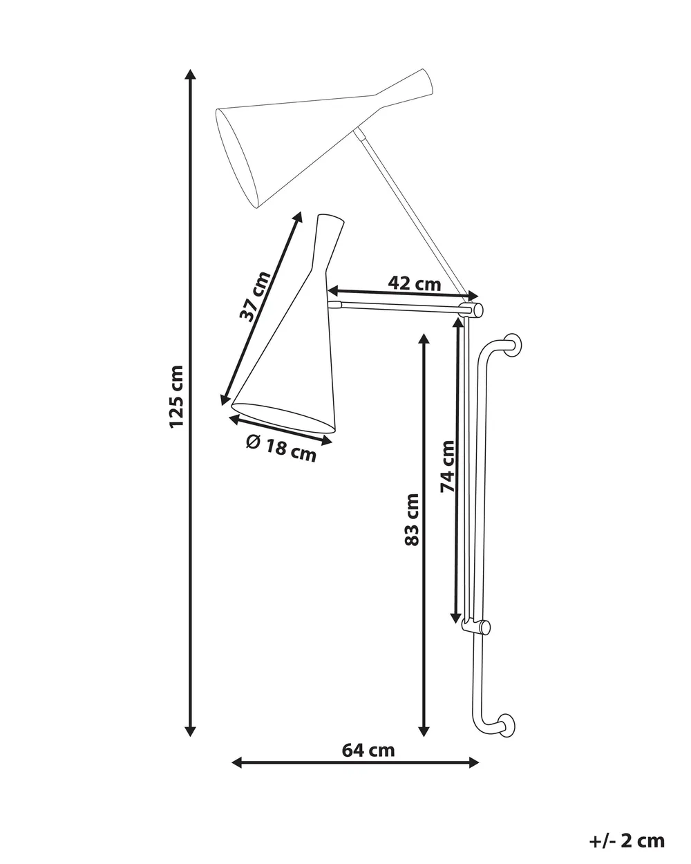 Wall Lamp MARISA Adjustable Metal White_1024996