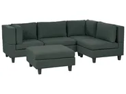 Modular Corner Sofa 4 Seater UNSTAD with Ottoman Fabric Dark Green Left Hand_925476