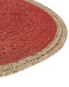 Okrúhly jutový koberec ⌀ 120 cm koralovočervený MENEMEN_843984