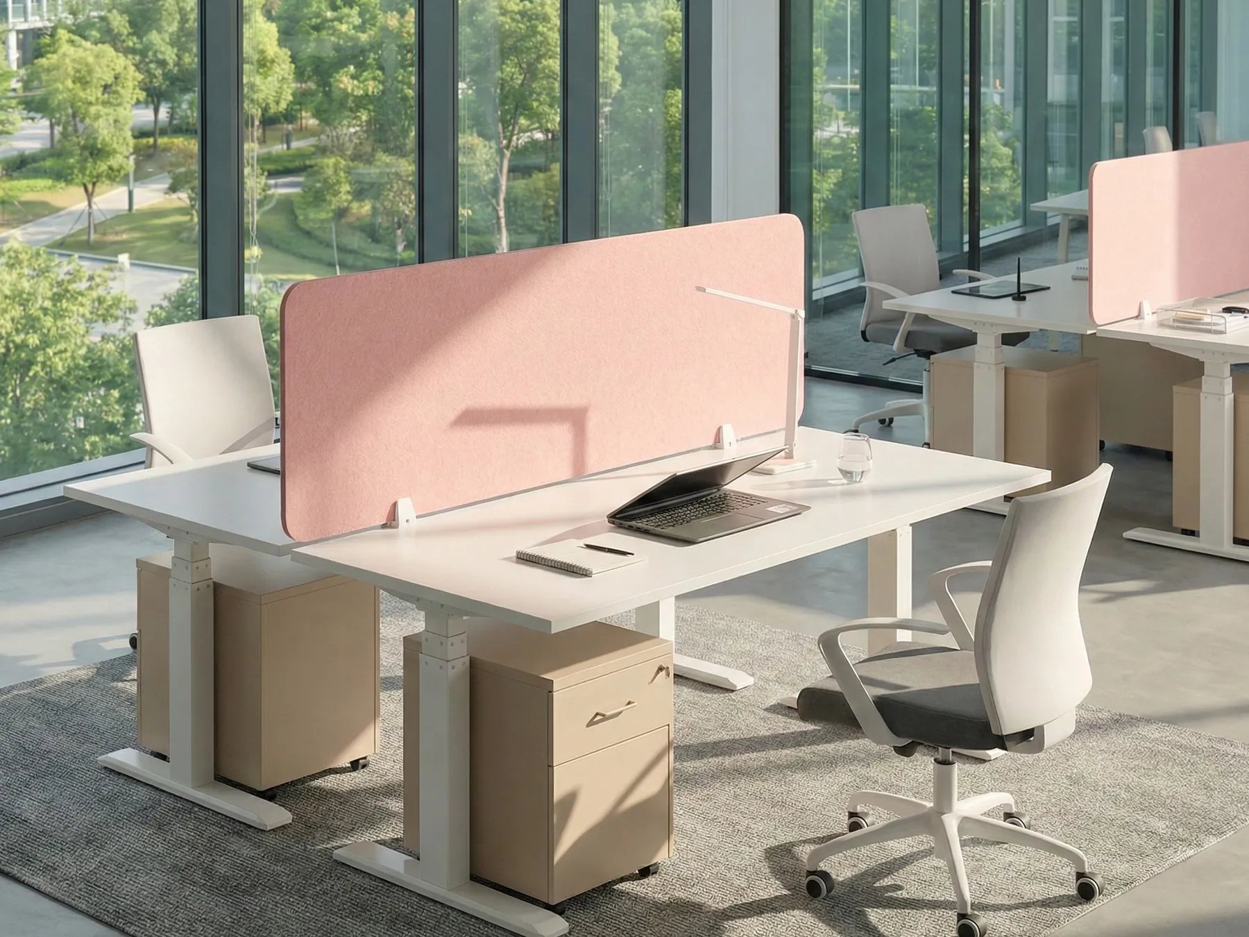 Divisorio da scrivania SPLIT 160 x 50 cm Rosa pesca_1050626