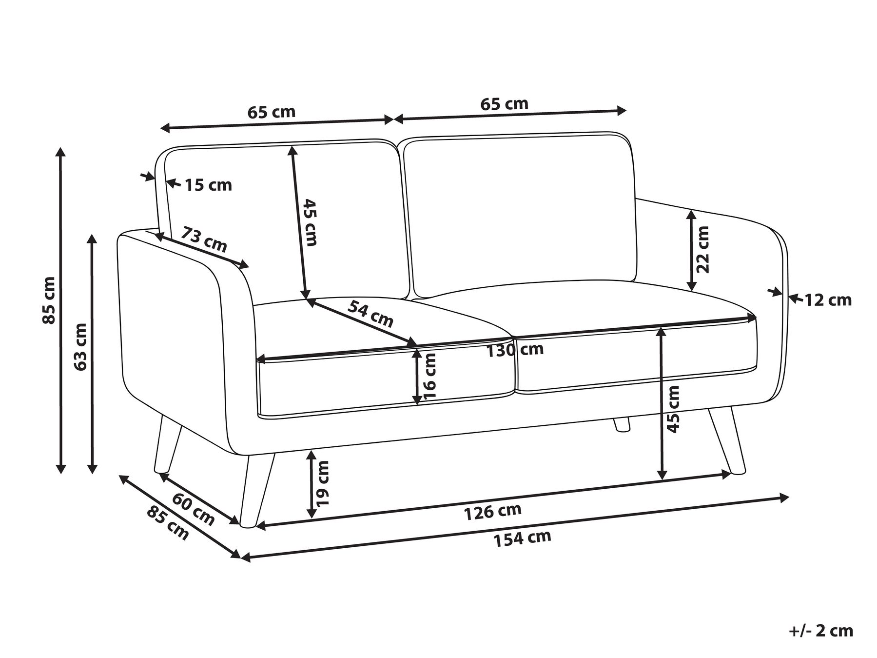 Sofa dla 2 osób KILJA Boucle Beżowy_1113566