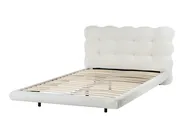Letto Bouclé SOULISSE 120 x 200 cm Bianco sporco_1129905