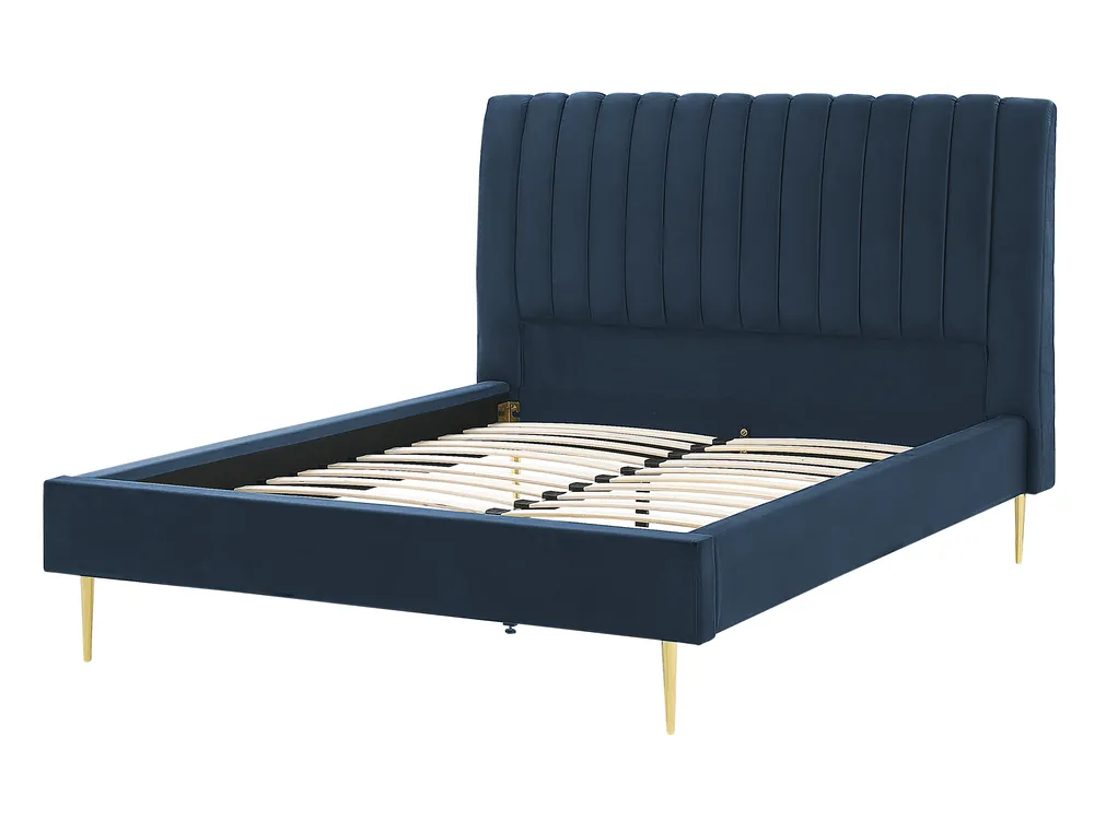 Bed Velvet MARVILLE 140 x 200 cm (EU Double) Dark Blue_835954