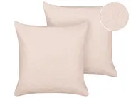 Zestaw 2 poduszek dekoracyjnych LEUZEA 60 x 60 cm Boucle Pastelowy róż Jednolity_903533