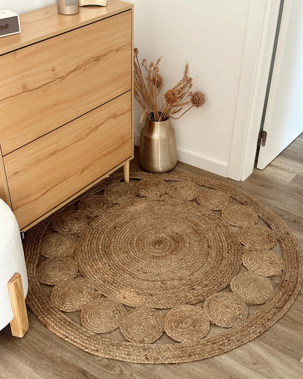 Rug AHLAT Beige ø 120 cm Jute_1022439