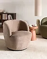Swivel Armchair KUOLPA Chenille Taupe
