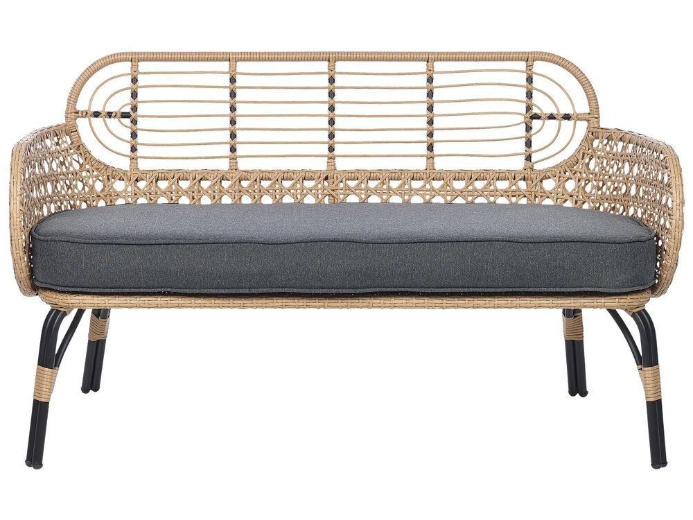 Banc avec coussin d'assise PRATELLO 122 cm Naturel
