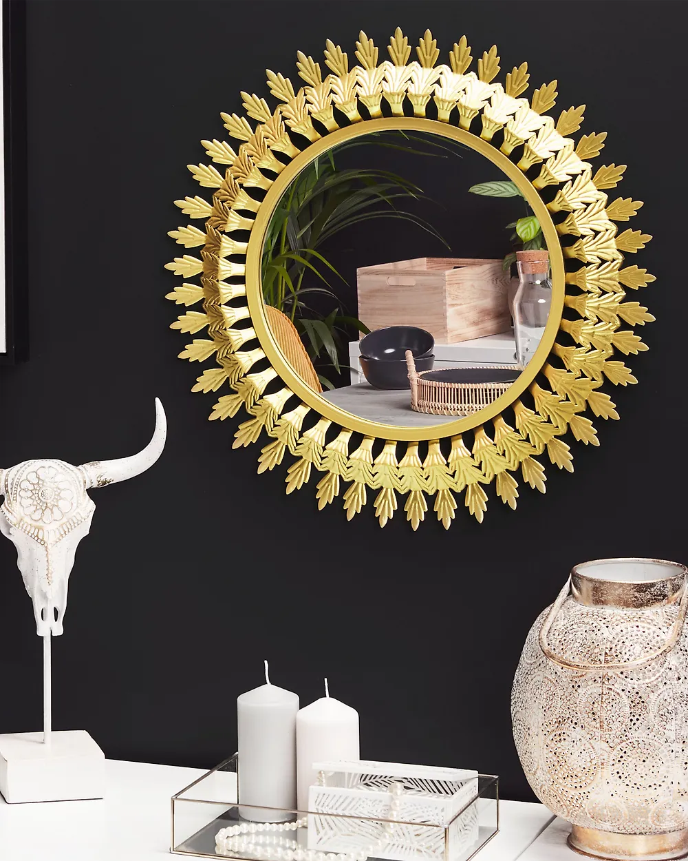 Wandspiegel VOREY 60 cm 60 cm Metall Gold