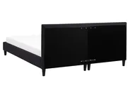 Bed with LED Fabric FITOU 160 x 200 cm (EU King Size) Black_709880